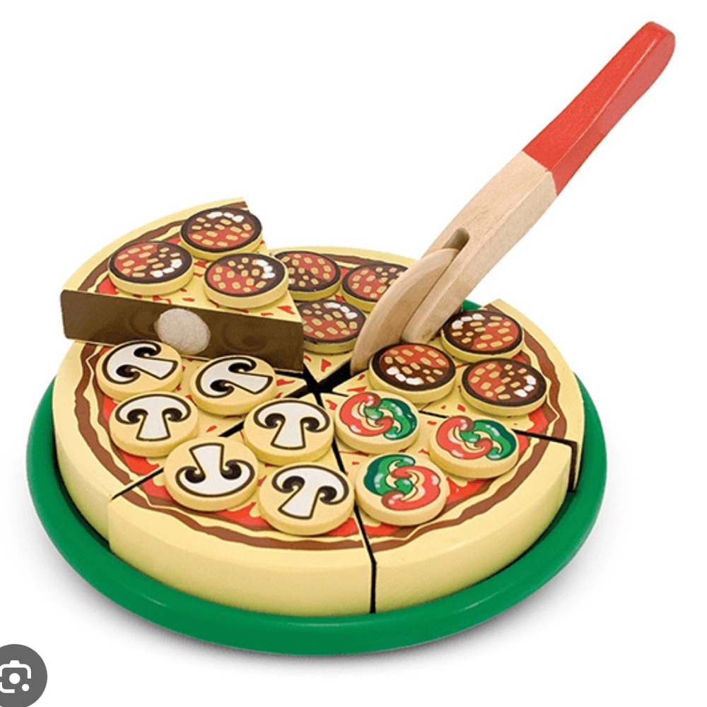 MELISSA & DOUG Pizza Party Wooden Play Set Kids Toys Imaginative Play Food